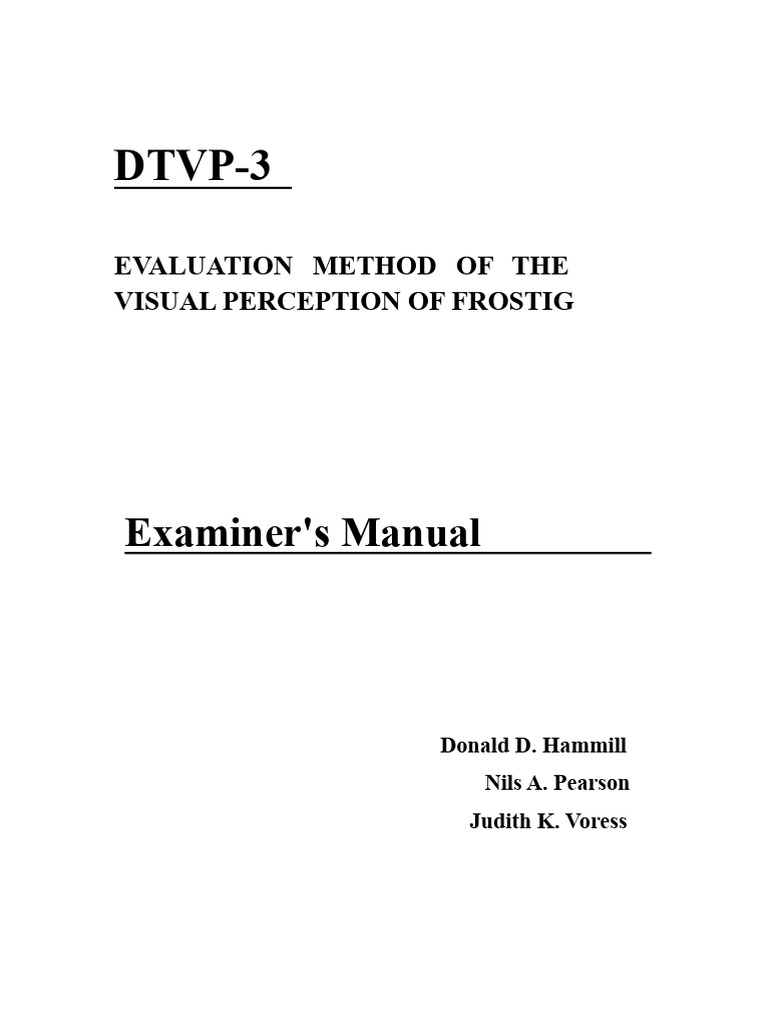 DTVP-3 Visual Perception Evaluation Guide | PDF | Perception | Drawing