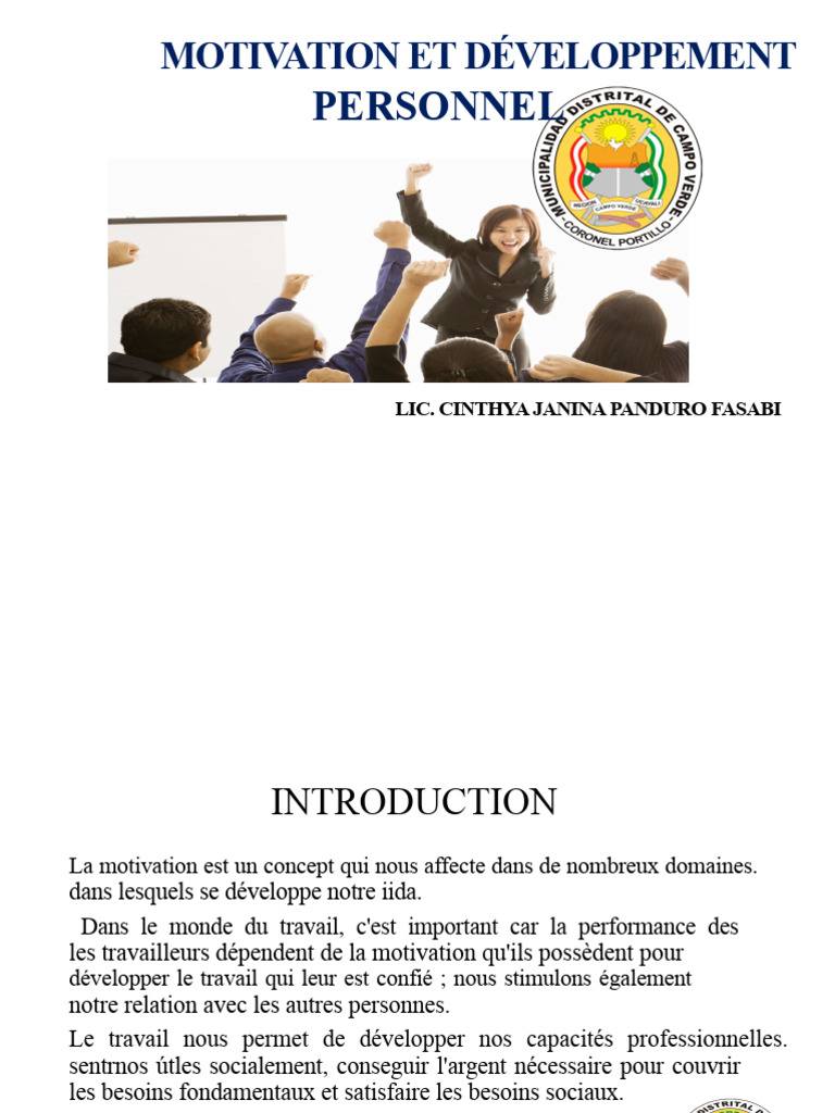 Motivation et Développement Personnel | PDF | Motivation | Motivant