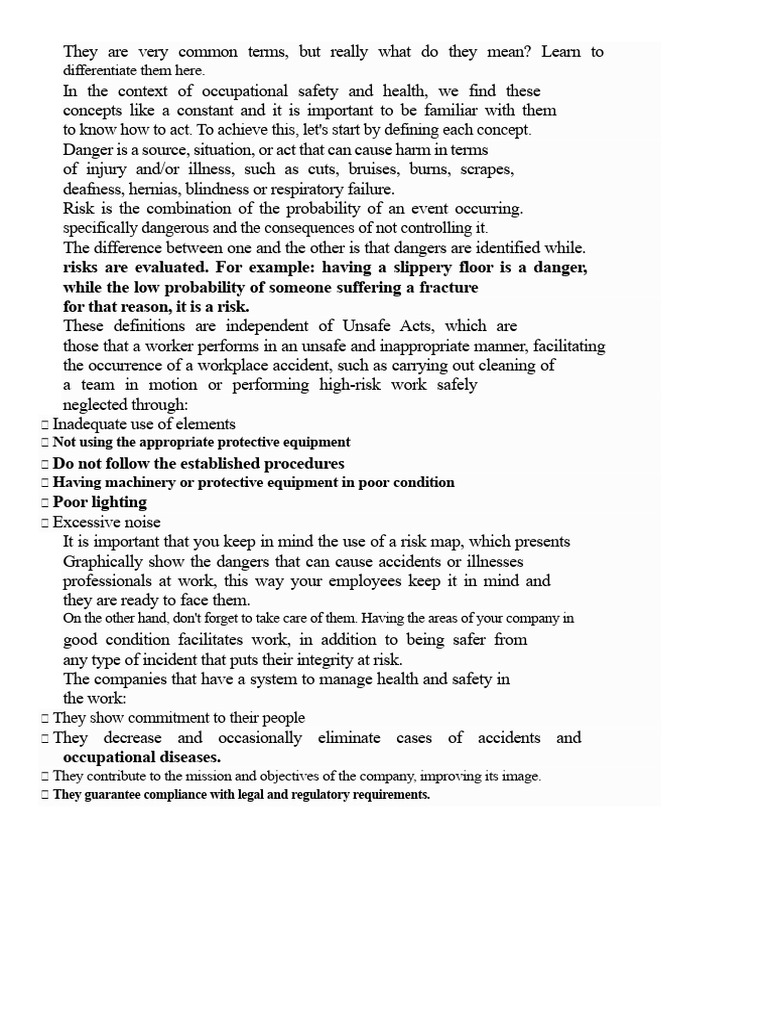 Understanding Danger vs. Risk in Safety | PDF | Risk | Occupational ...