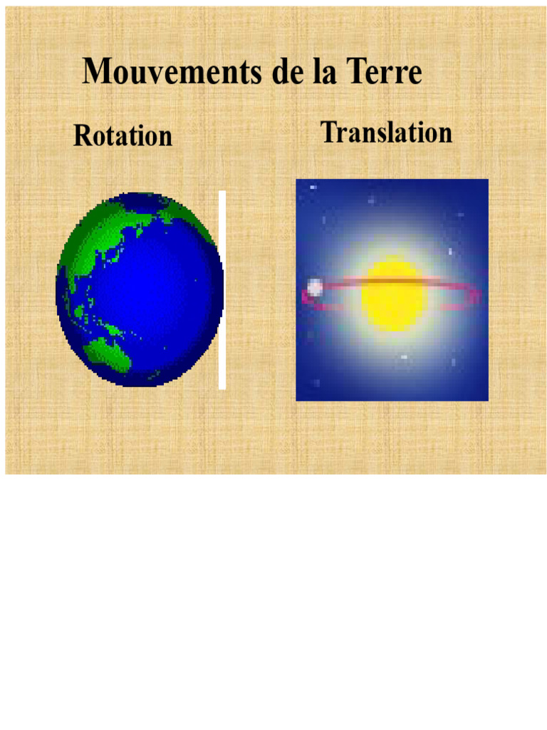 Mouvements de la Terre : Rotation et Translation | PDF