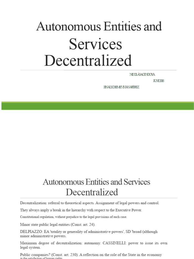 Autonomous Entities and Decentralized Services | PDF | Budget ...