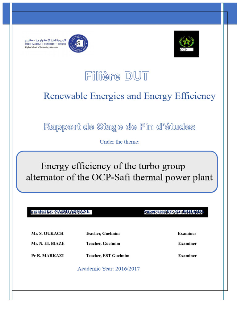 Energy Efficiency of OCP Thermal Power Plant | PDF