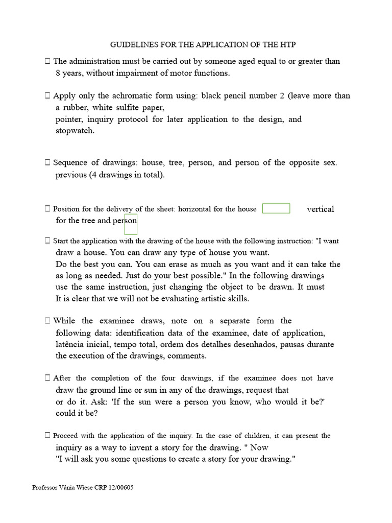 HTP Application Guidelines for Assessors | PDF