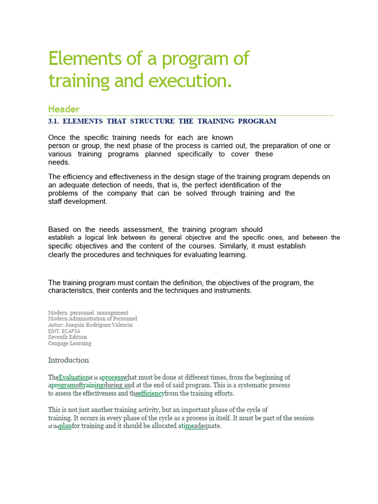 Training Program Design and Evaluation | PDF | Evaluation | Knowledge