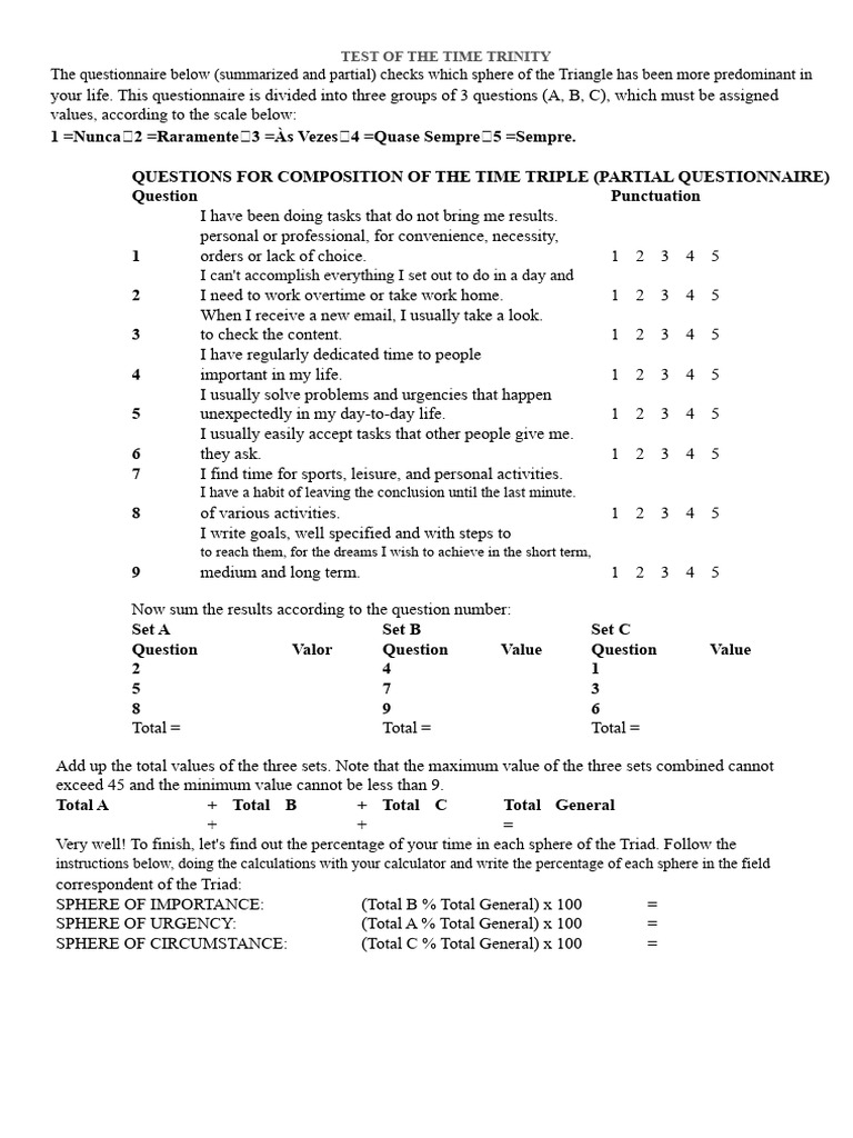 Time Management Triad Test | PDF