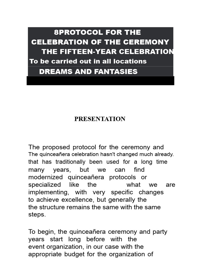 Quinceañera Ceremony Protocol Guide | PDF