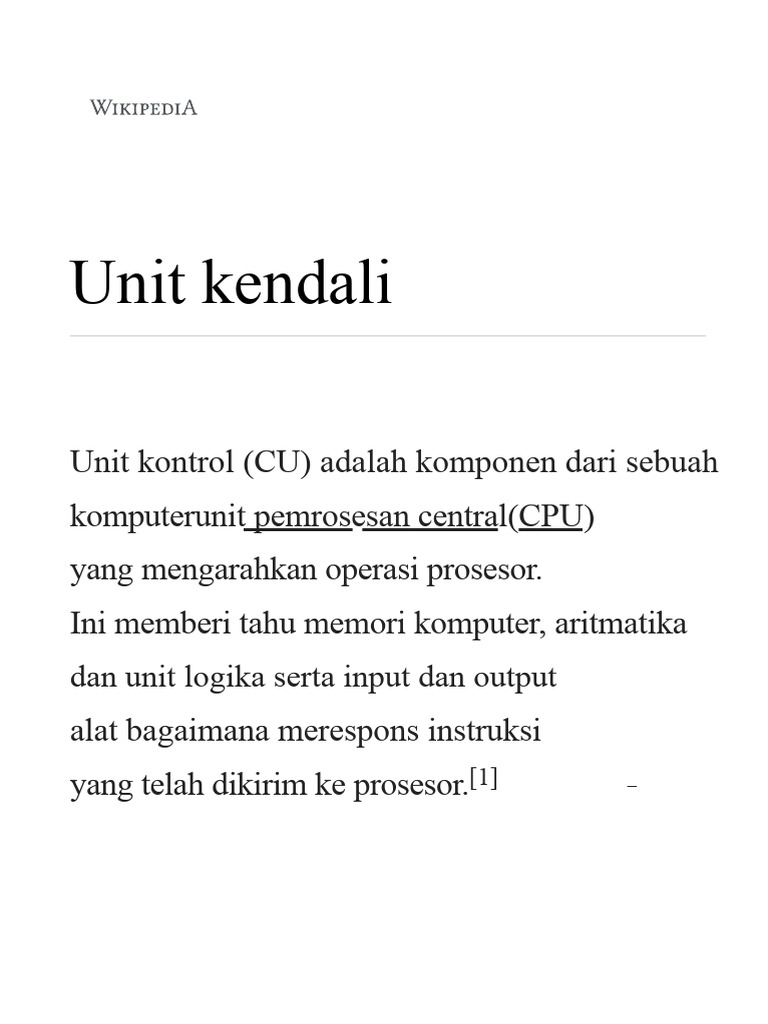 Fungsi dan Peran Unit Kontrol dalam CPU | PDF