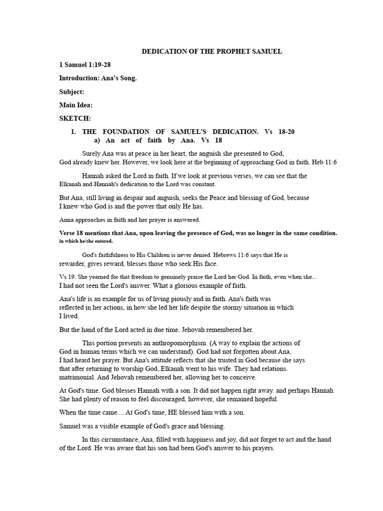Dedication of The Prophet Samuel | PDF | Samuel | Religious Belief And ...