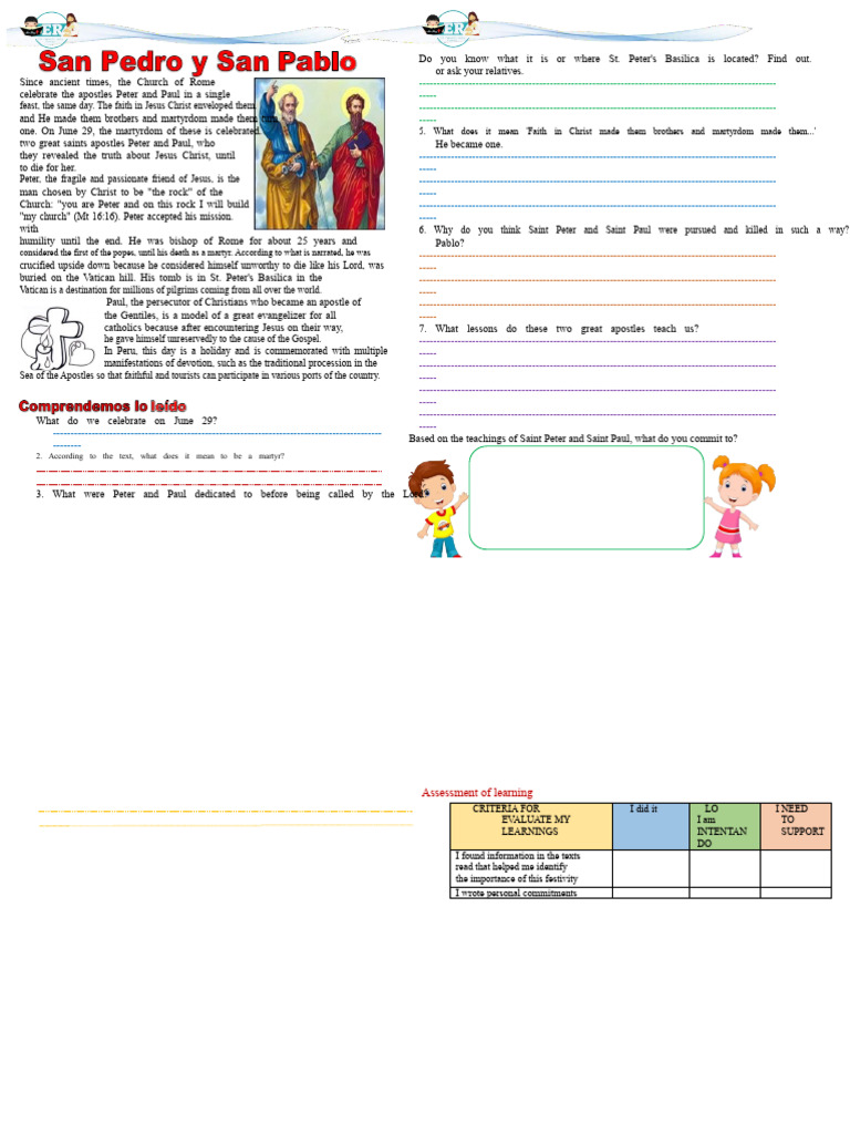 SOLEMNITY OF SAINT PETER AND SAINT PAUL cards | PDF | Saint Peter ...