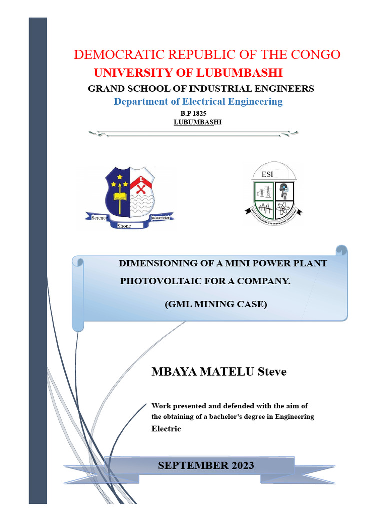 MBAYA MATELU STEVE Bachelor Thesis 3 GE | PDF | Photovoltaics | Solar Cell