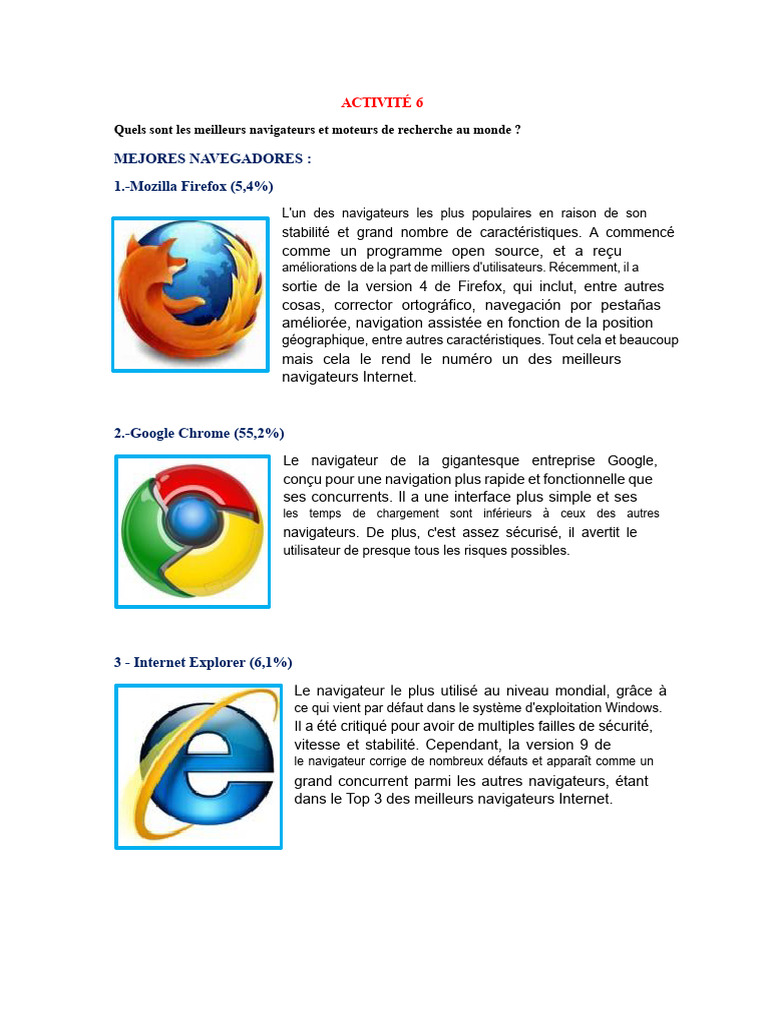 Meilleurs navigateurs et moteurs de recherche | PDF | MacOS | Microsoft ...