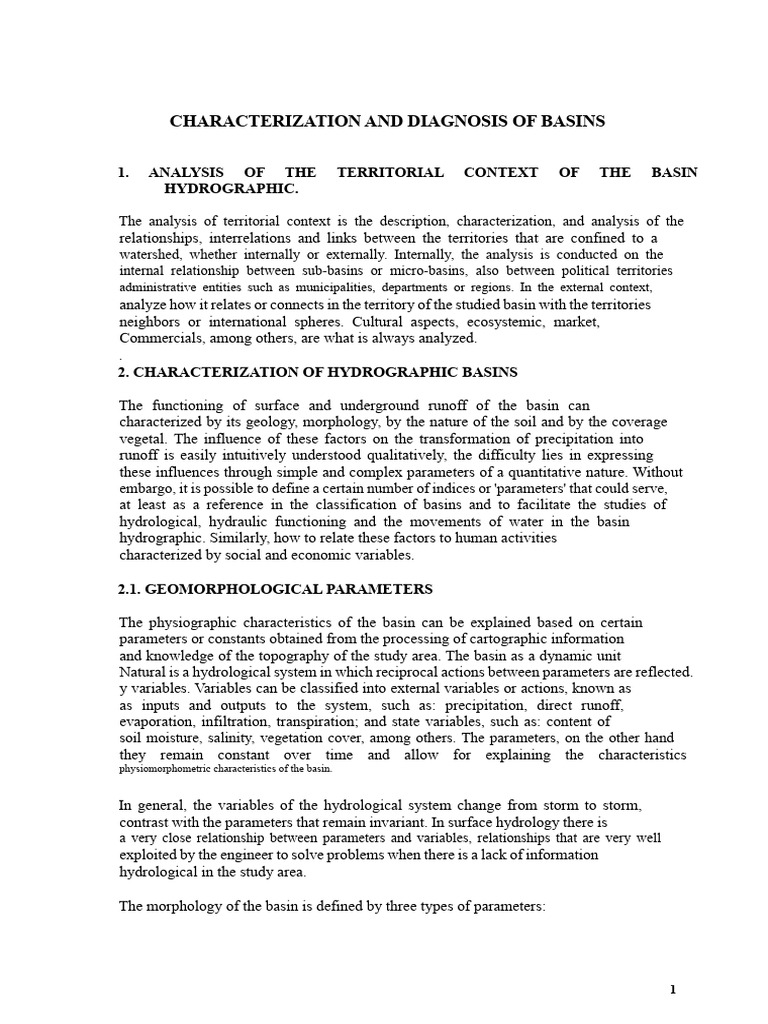 Basin Characterization and Diagnosis Guide | PDF | Drainage Basin ...
