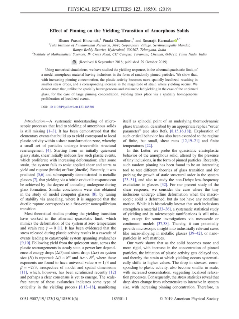 2019-Effect of Pinning on the Yielding Transition of Amorphous Solids ...