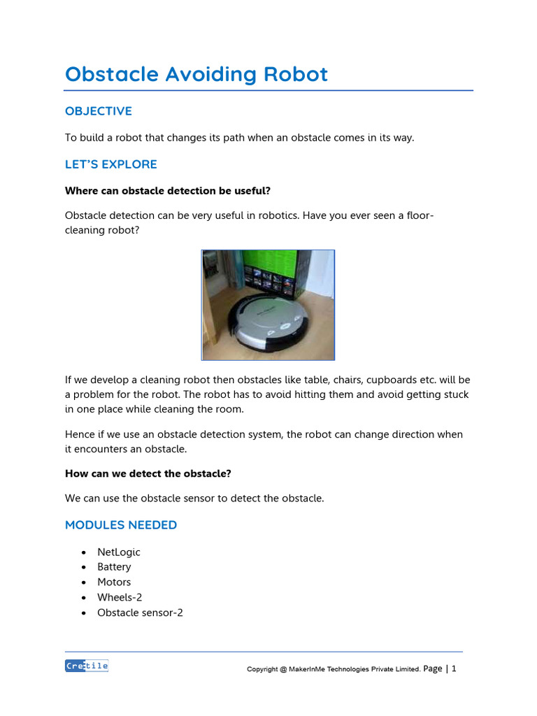 Obstacle Avoiding Robot | PDF | Robot | Robotics