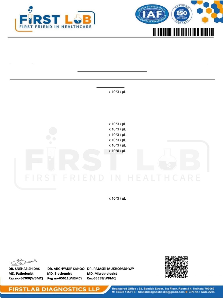 Comprehensive Blood Test Results | PDF | High Density Lipoprotein ...