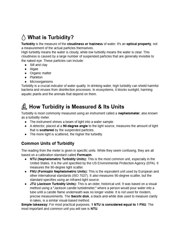 Understanding Turbidity in Water Quality | PDF | Environmental Science ...