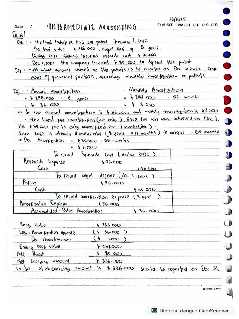 Exercise Intermediate Accounting 1 | PDF