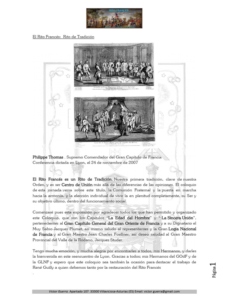 Rito Francés: Tradición y Fraternidad | PDF | Masonería | Razón