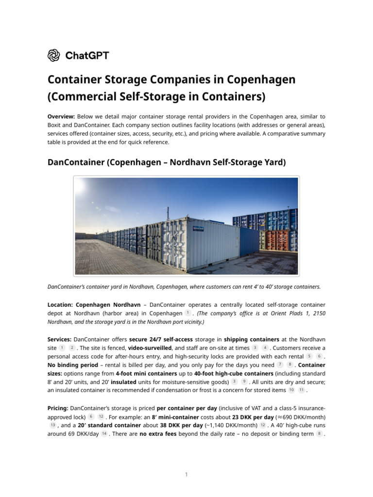 Container Storage in Copenhagen Guide | PDF | Warehouse | Logistics