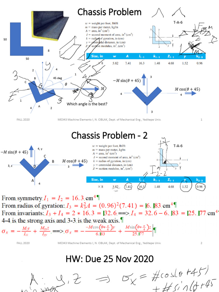 Chassis Problem Analysis for ME343 | PDF