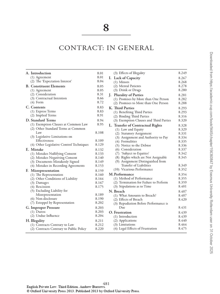 Contract in General | PDF | Offer And Acceptance | Damages