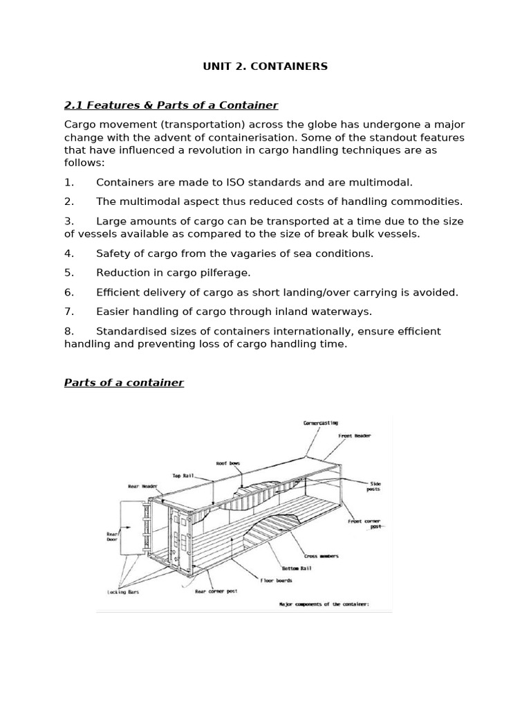 Features and Types of Shipping Containers | PDF