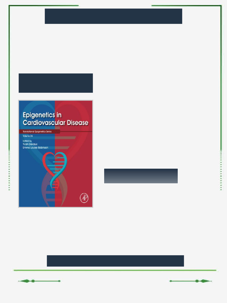 Epigenetics in Cardiovascular Disease Yvan Devaux ebook expanded ...