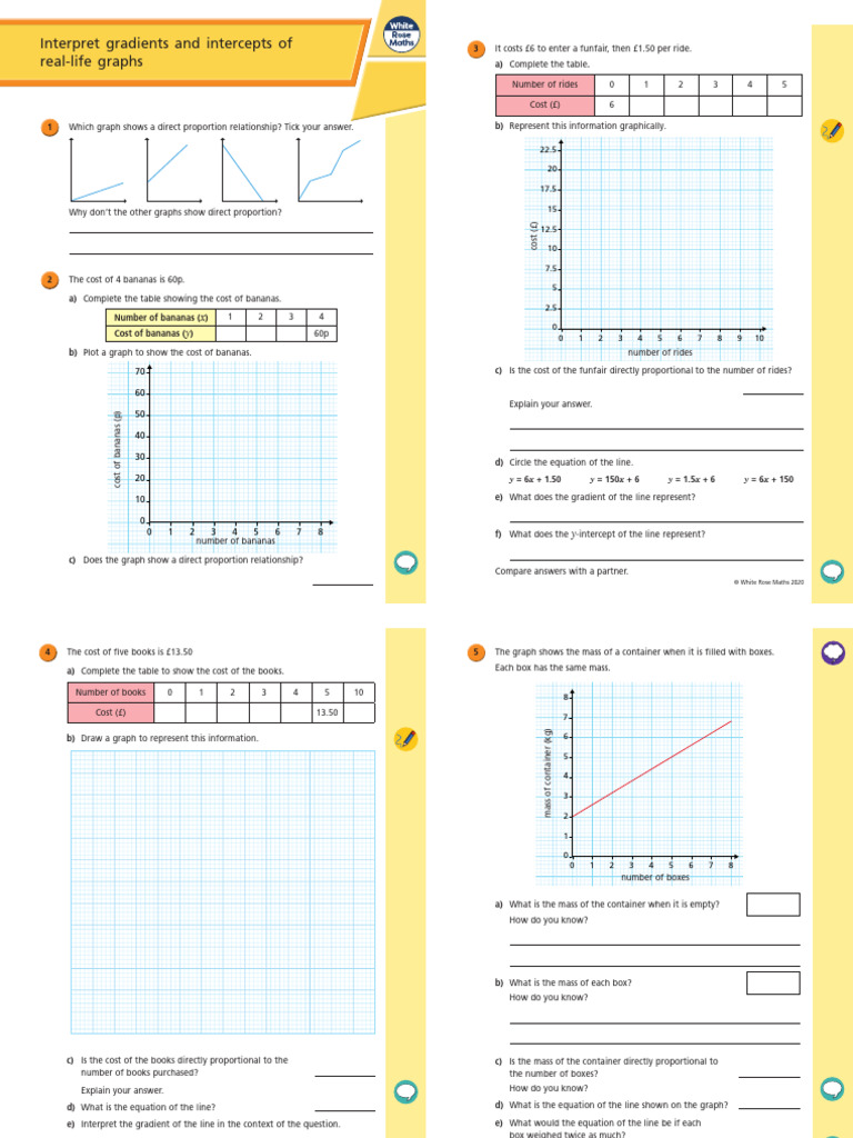 Interpreting Graphs: Gradients & Intercepts | PDF