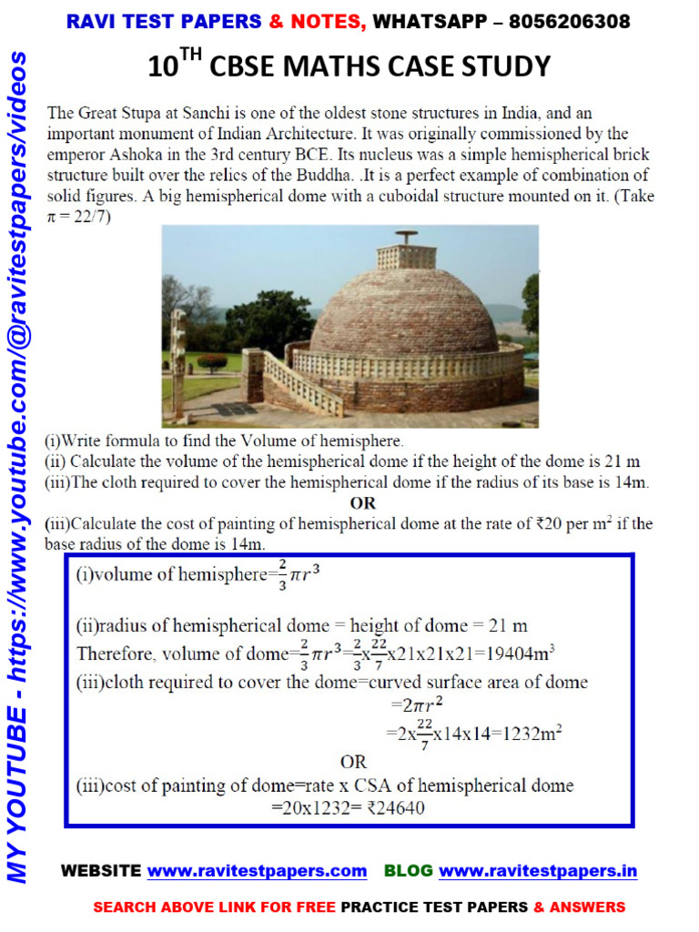 10th CBSE Maths Case Study Papers | PDF | Quadratic Equation ...