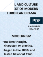 Social and Culture Context of Modern European Drama