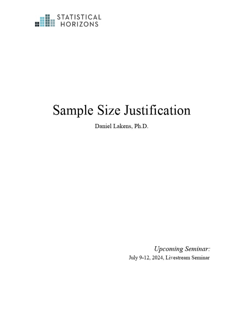 SSJ Sample Materials 1 | PDF | Sample Size Determination | Effect Size