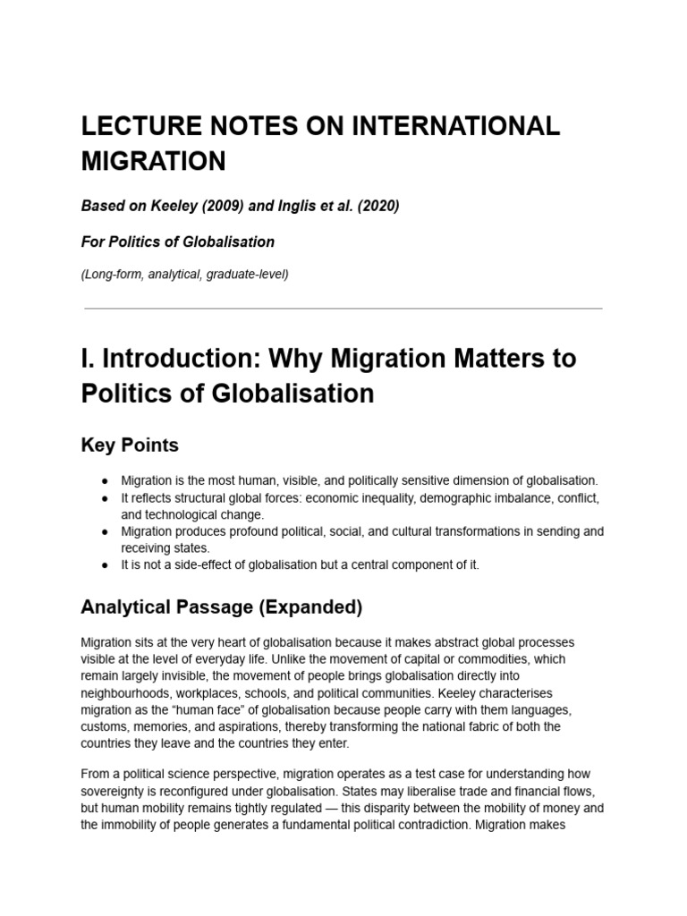 Understanding Migration in Globalization | PDF | Human Migration ...