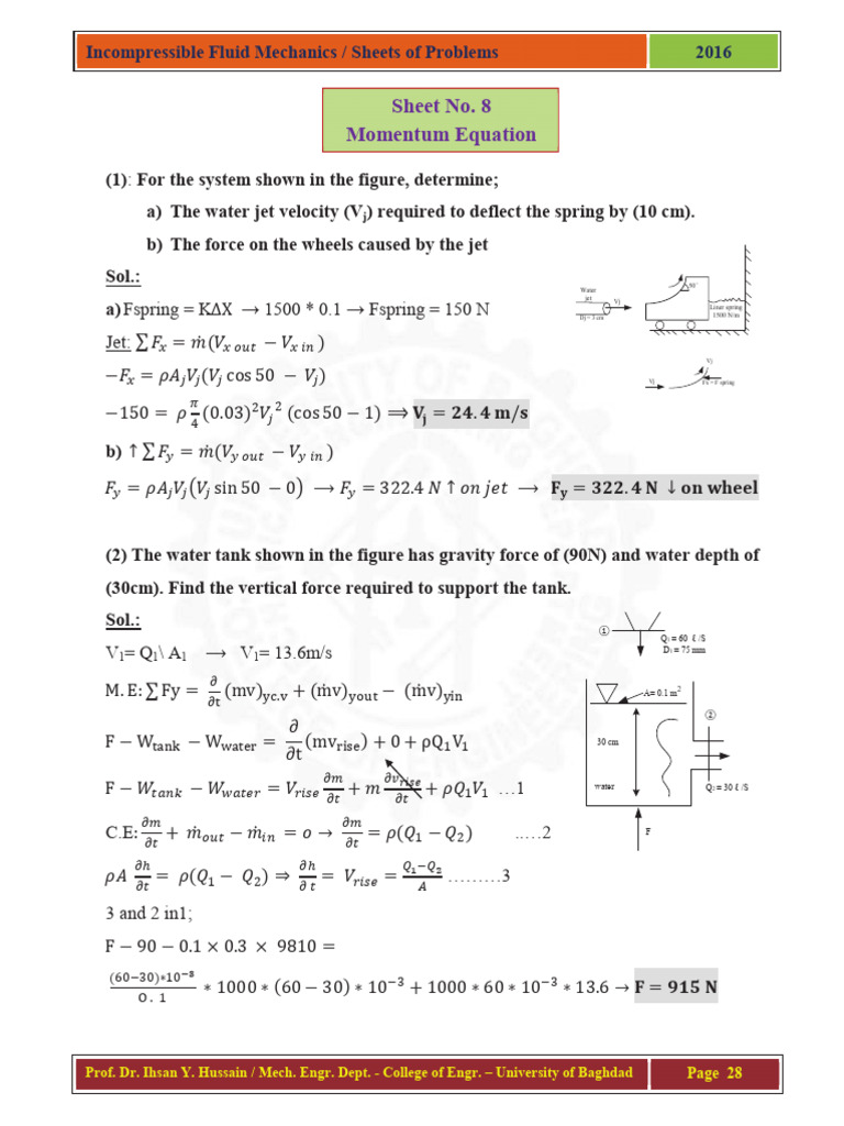 Sheets 8 | PDF | Physical Phenomena | Mechanical Engineering