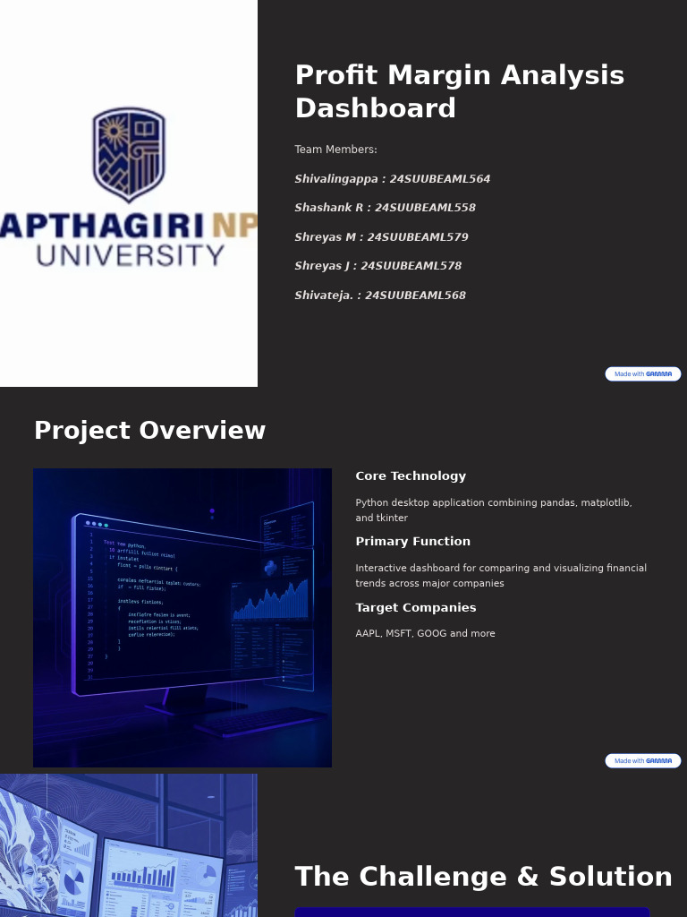Profit Margin Analysis Dashboard Tool | PDF | Graphical User Interfaces ...