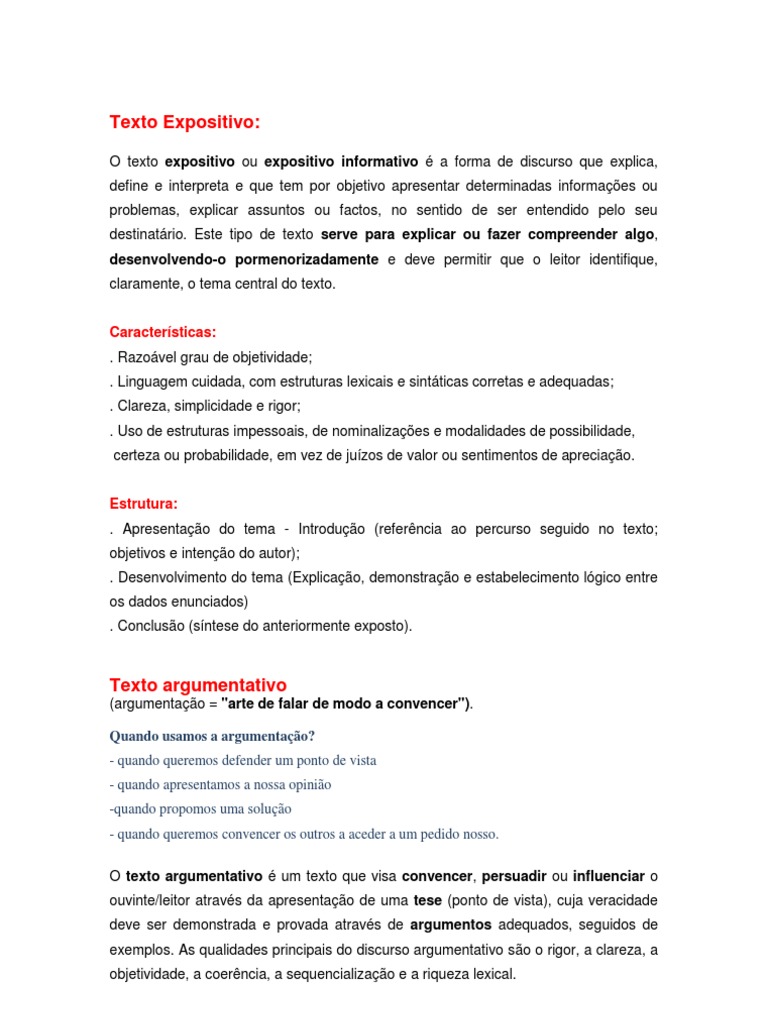 Texto Expositivo-Argumentativo | PDF | Argumento | Ciência cognitiva