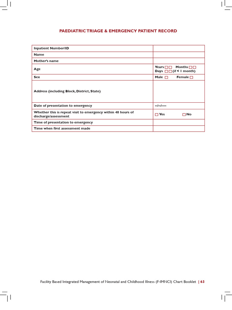 Pediatric Emergency Patient Record Guide | PDF | Health Care | Medicine