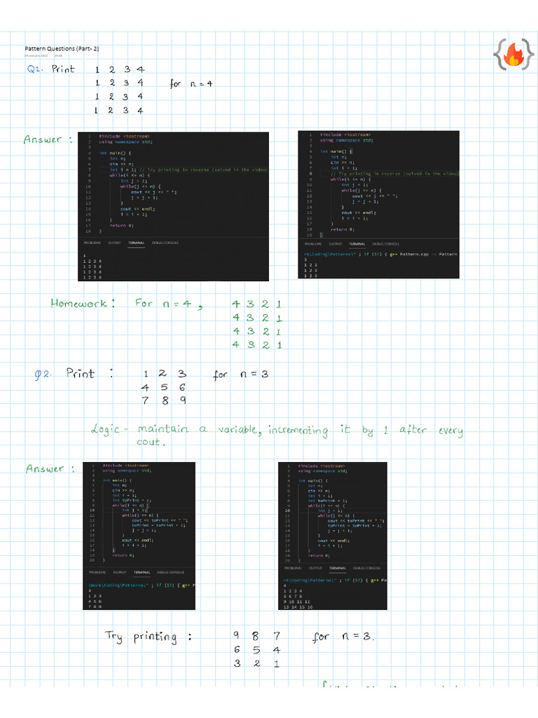 Advanced Pattern Questions Guide | PDF