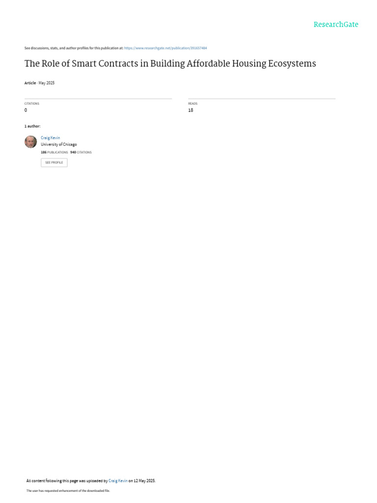Smart Contracts for Affordable Housing | PDF | Audit | Affordable Housing