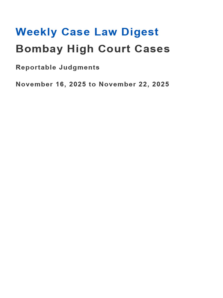 Weekly Case Law Digest: Nov 16-22, 2025 | PDF | Common Law | Justice