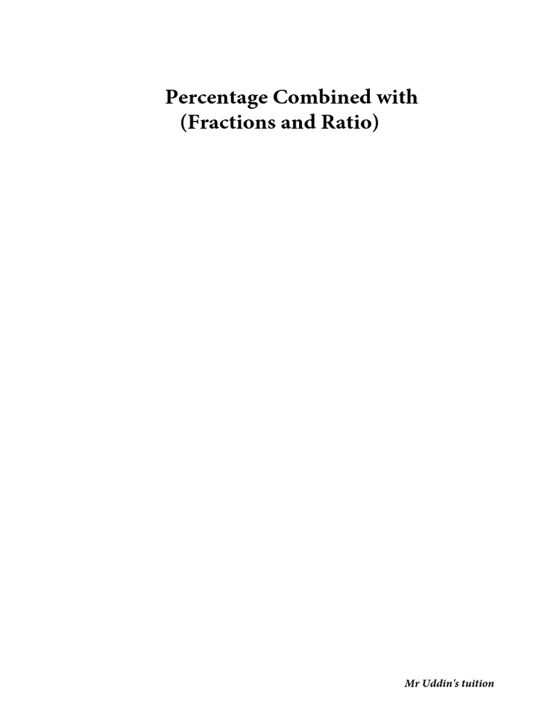 Percentage and Ratio Problem Set | PDF | Area | Circle