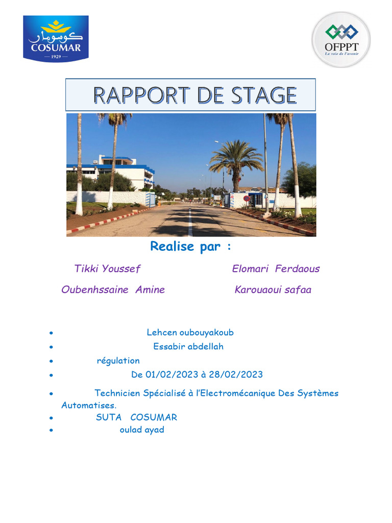 Rapport de stage à SUTA COSUMAR | PDF | Soupape | Thermocouple