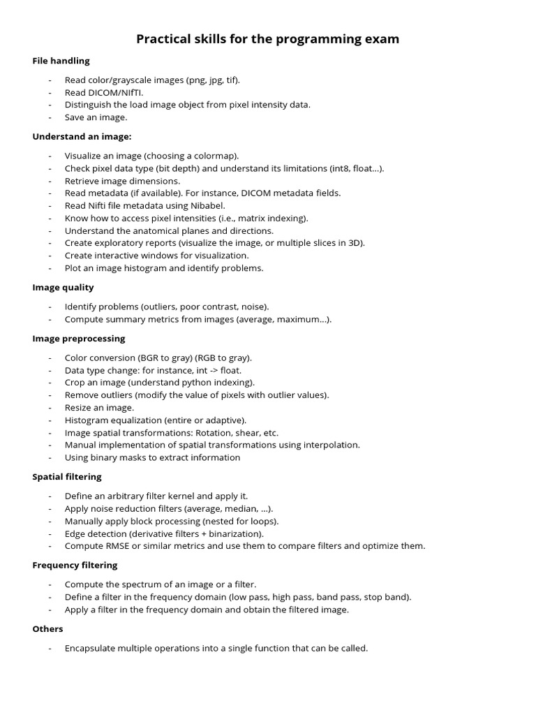 Programming Exam: Image Processing Skills | PDF