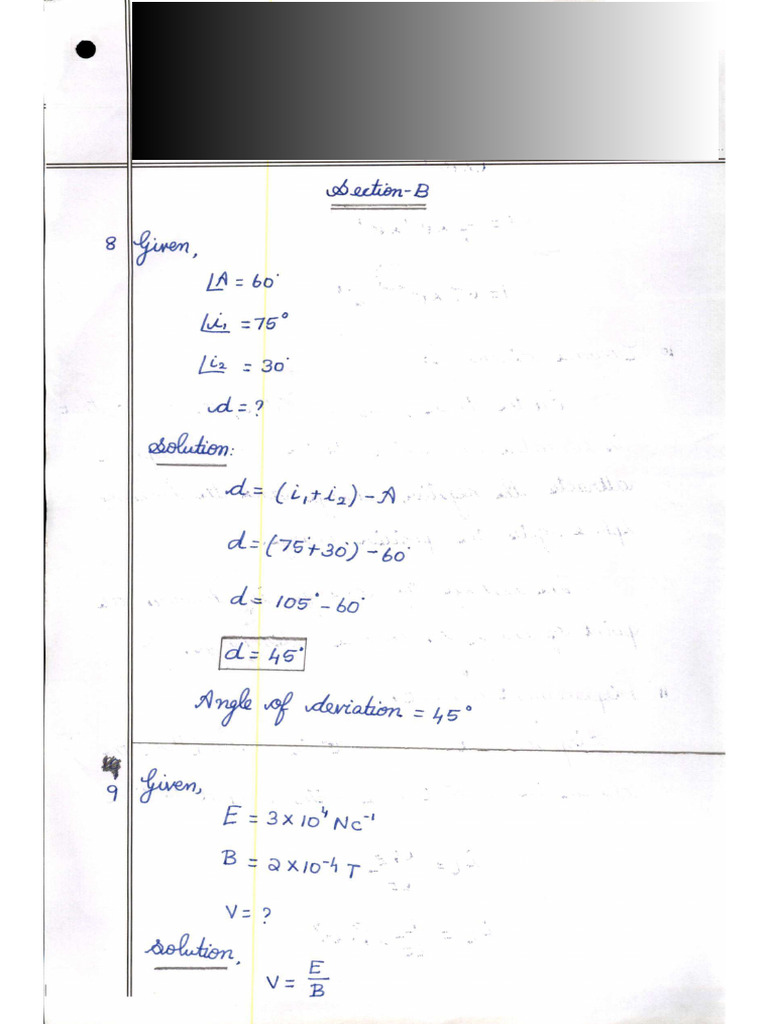 G12_Physics Student Answer Script | PDF