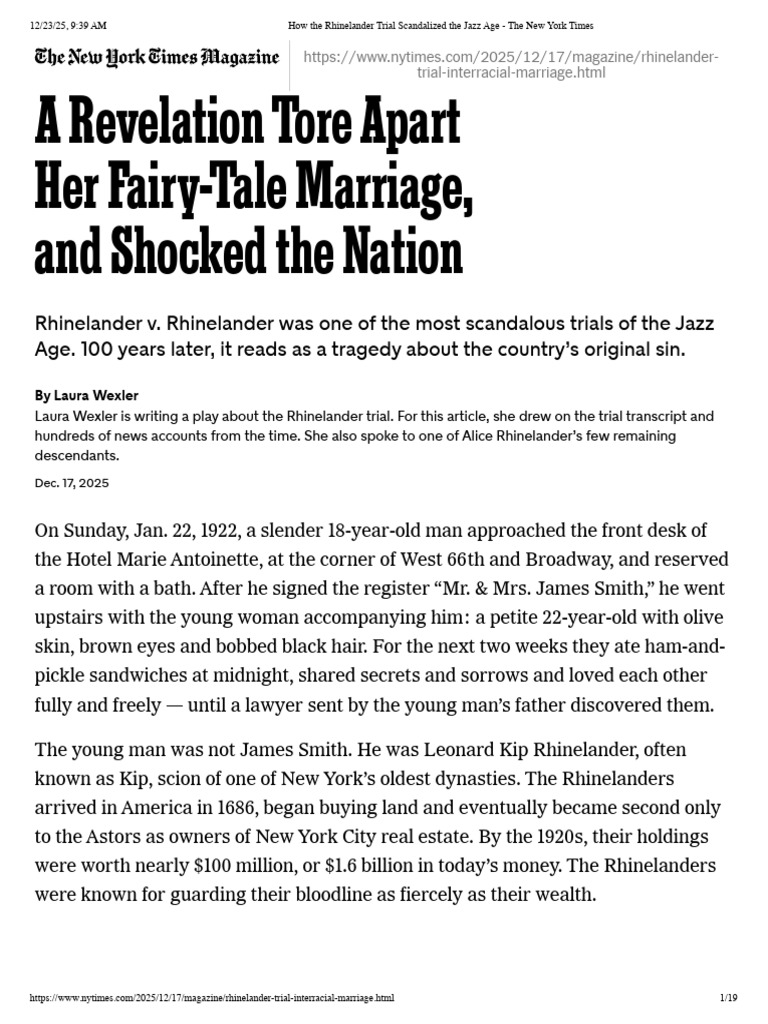Rhinelander Trial: A Jazz Age Scandal | PDF | Race (Human Categorization)
