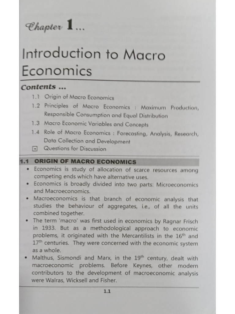 Chapter 1 Introduction To Macro Economics | PDF