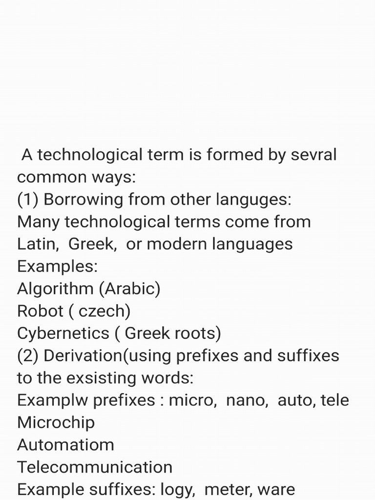 محاضره اللغه الانجليزية الثانيهWays of Forming Techterms 251221 | PDF