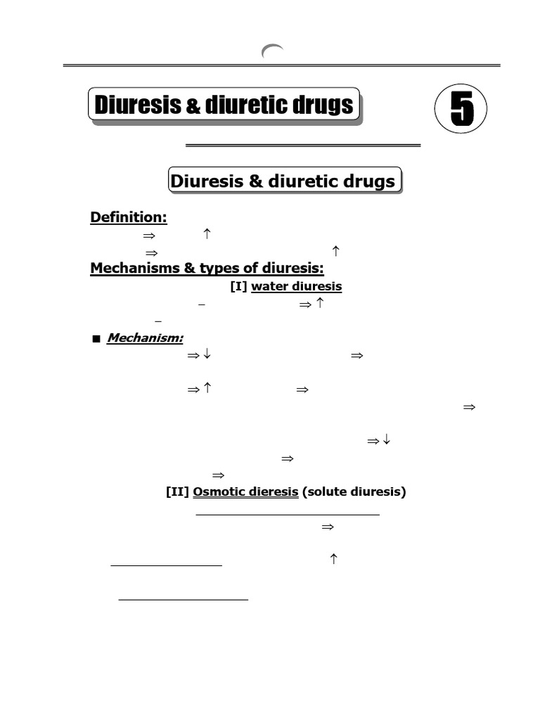 Diuresis and Diuretic Drugs Explained | PDF | Kidney | Buffer Solution