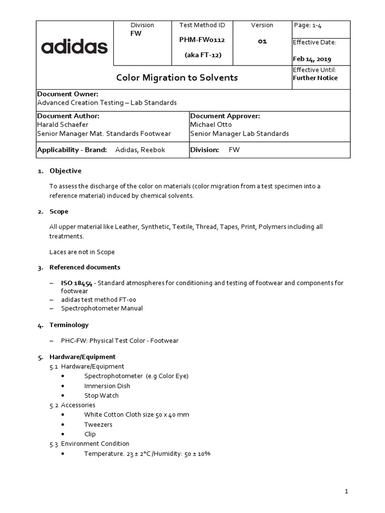 FT-12 (PHM-FW0112) Color Migration to Solvent | PDF | Textiles