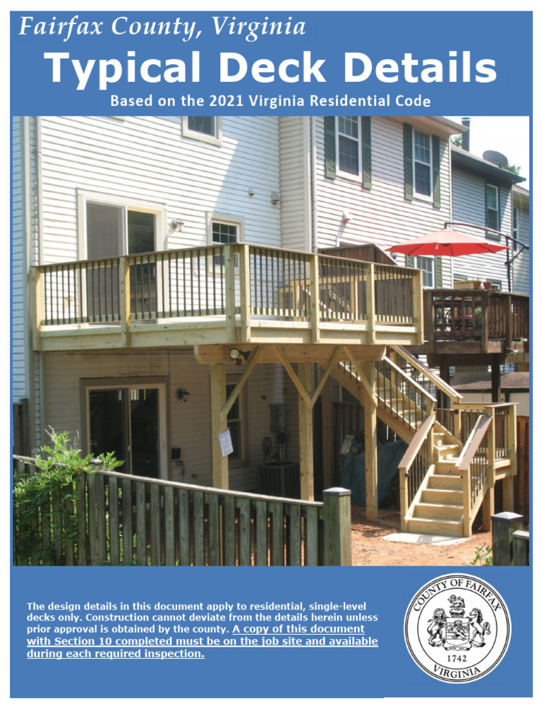 Fairfax County Deck Design Guidelines | PDF | Window | Screw