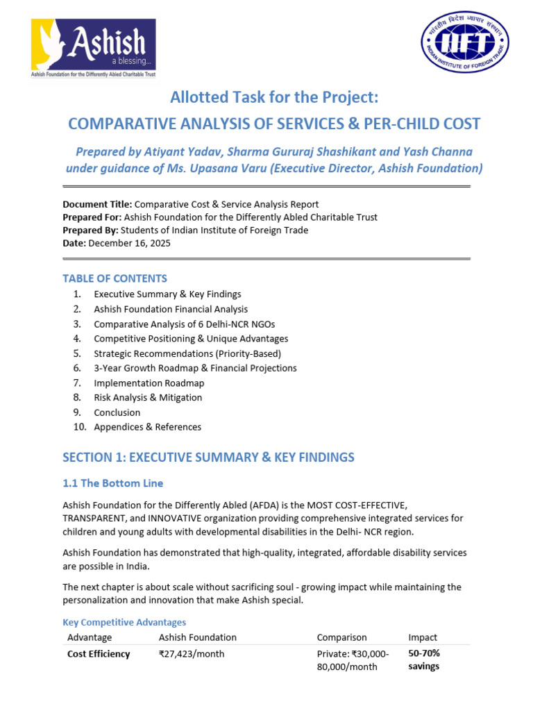 Comparative Cost Analysis for NGOs | PDF | Vocational Education ...